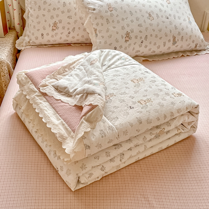 91家纺网 家纺一手货源 找家纺 （总）老帅的工厂店 2026新款A类古棉花边抗菌夏被