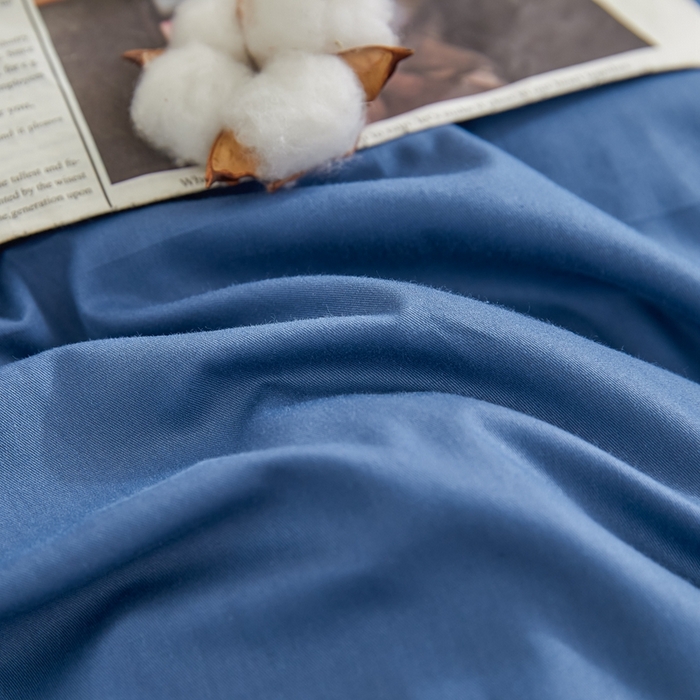 91家纺网 家纺一手货源 找家纺 恋人优选 2026新款40支13070全棉纯棉四件套 牛仔蓝+浅灰