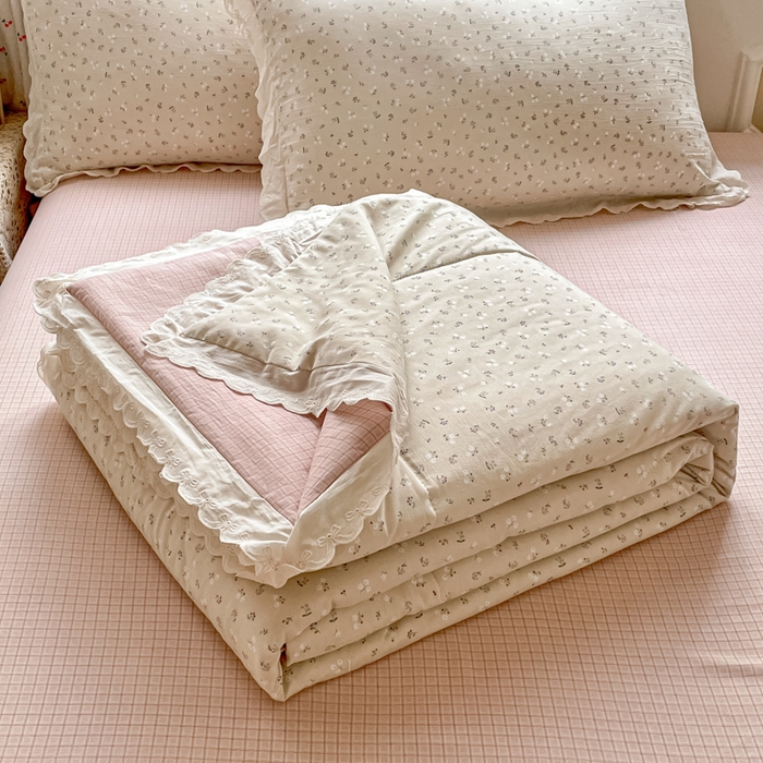 91家纺网 家纺一手货源 找家纺 （总）老帅的工厂店 2026新款A类古棉花边抗菌夏被