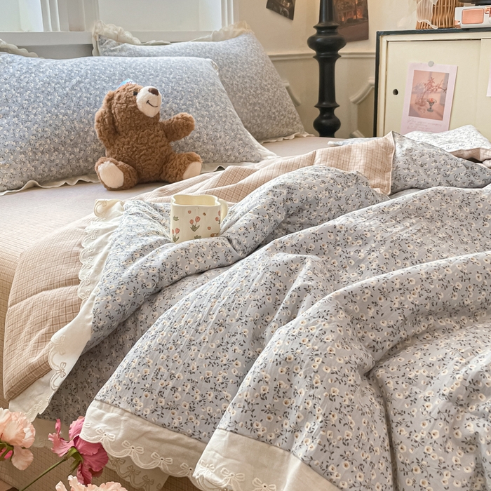 91家纺网 家纺一手货源 找家纺 老帅的工厂店 2026新款A类古棉花边抗菌夏被 花境