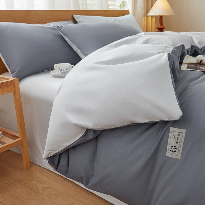 91家纺网 家纺一手货源 找家纺 恋人优选 2026新款40支13070全棉纯棉四件套 太灰+梅兰