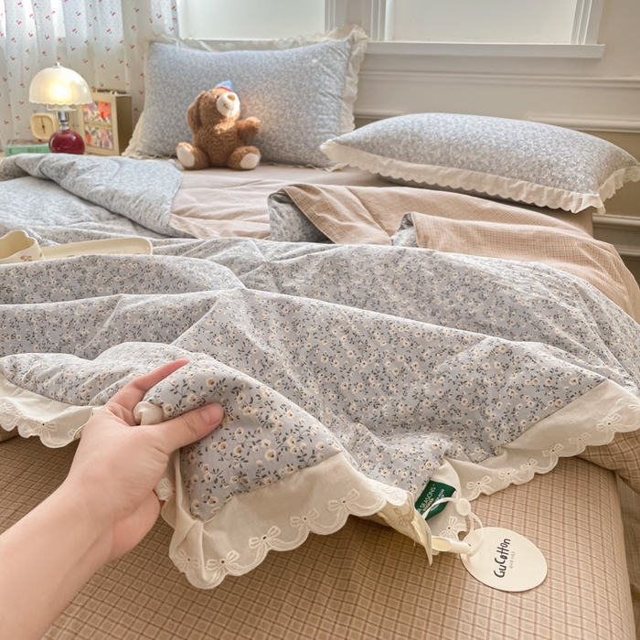 91家纺网 家纺一手货源 找家纺 老帅的工厂店 2026新款A类古棉花边抗菌夏被 花境