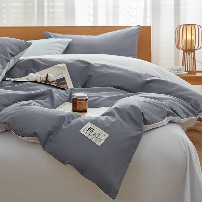 91家纺网 家纺一手货源 找家纺 恋人优选 2026新款40支13070全棉纯棉四件套 太灰+梅兰