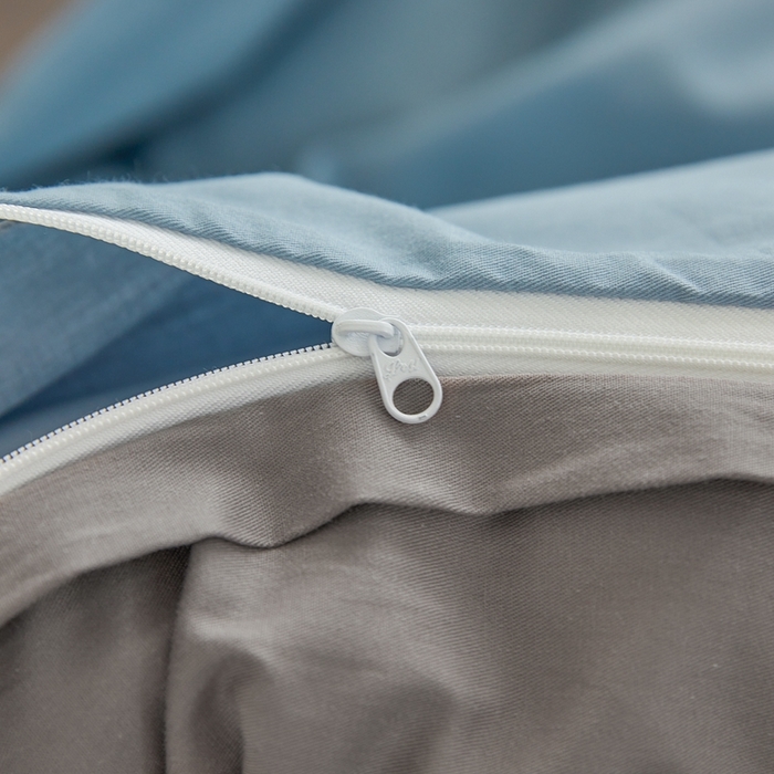 91家纺网 家纺一手货源 找家纺 恋人优选 2026新款40支13070全棉纯棉四件套 天蓝+浅灰