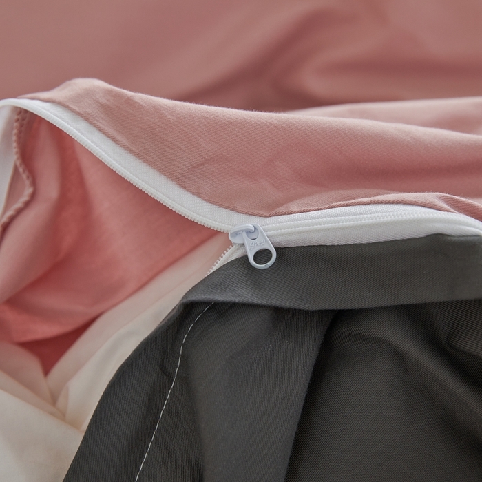 91家纺网 家纺一手货源 找家纺 恋人优选 2026新款40支13070全棉纯棉四件套 脏粉+深灰