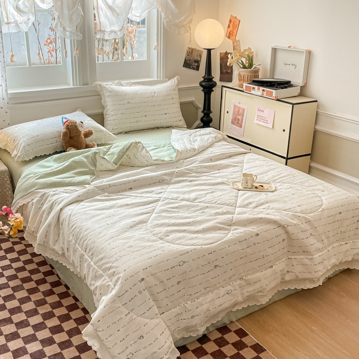 91家纺网 家纺一手货源 找家纺 老帅的工厂店 2026新款A类古棉花边抗菌夏被 猫语