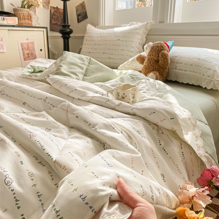 91家纺网 家纺一手货源 找家纺 老帅的工厂店 2026新款A类古棉花边抗菌夏被 猫语