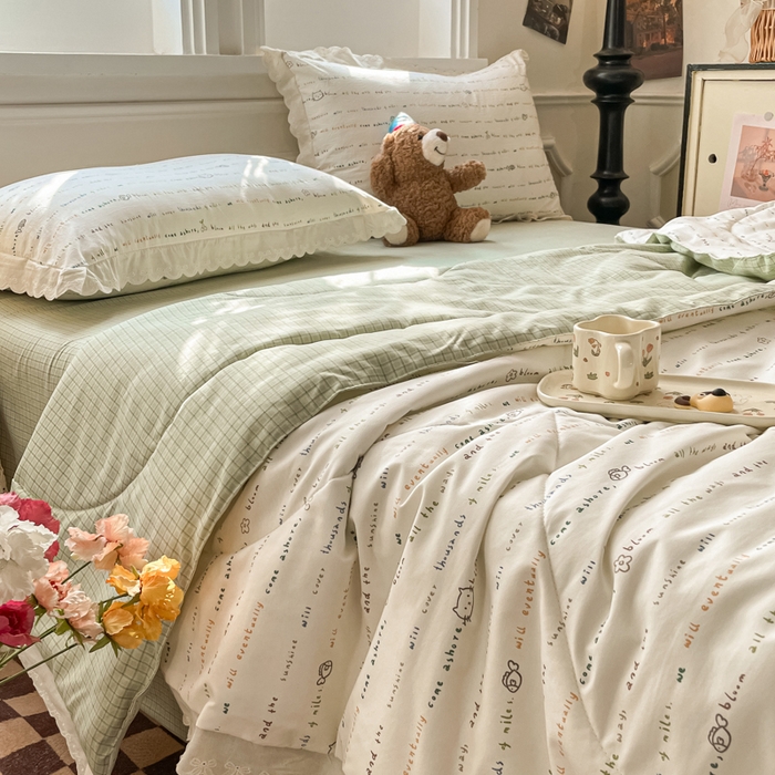 91家纺网 家纺一手货源 找家纺 老帅的工厂店 2026新款A类古棉花边抗菌夏被 猫语