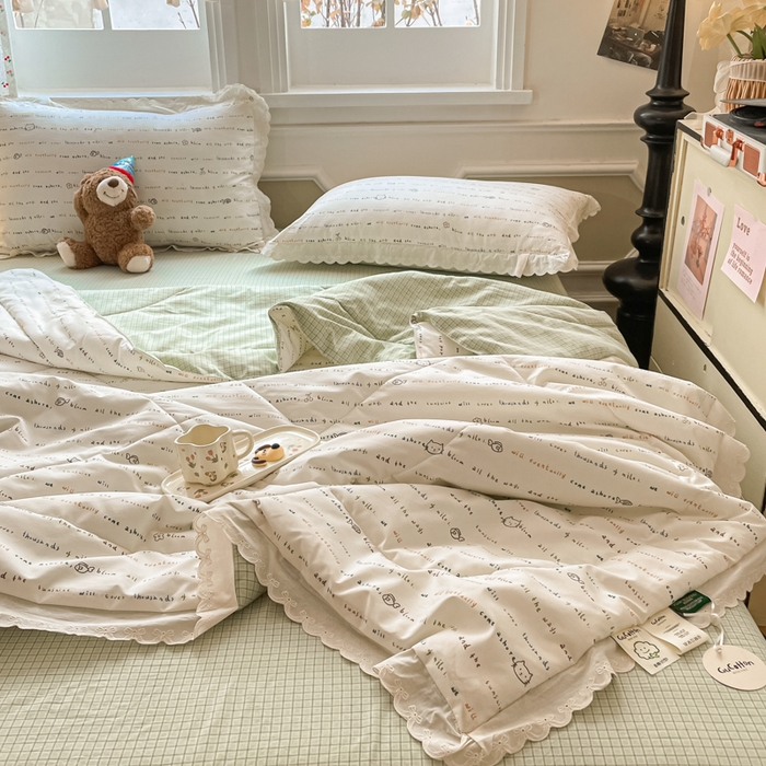 91家纺网 家纺一手货源 找家纺 老帅的工厂店 2026新款A类古棉花边抗菌夏被 猫语