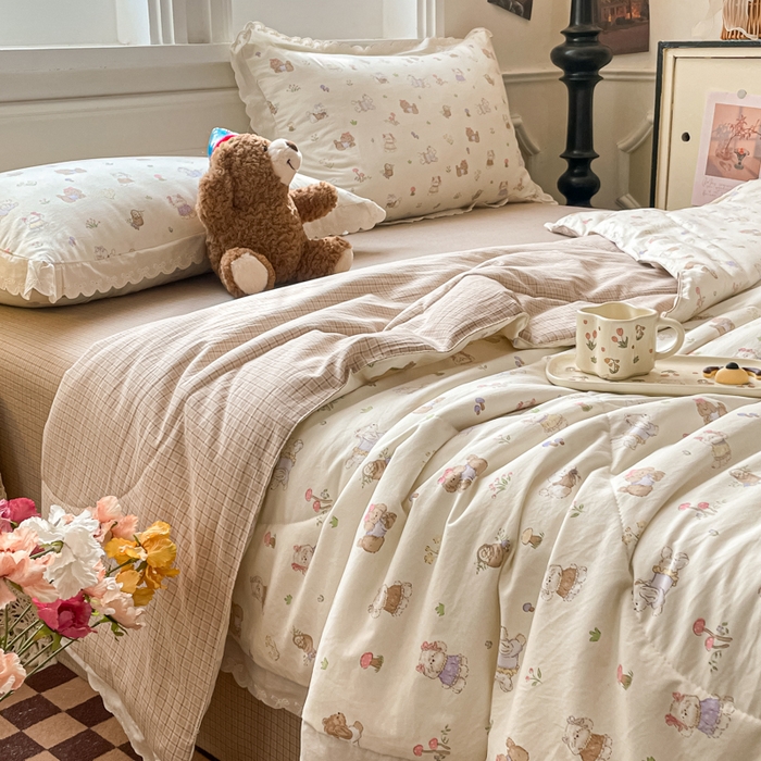 91家纺网 家纺一手货源 找家纺 老帅的工厂店 2026新款A类古棉花边抗菌夏被 奶芙犬