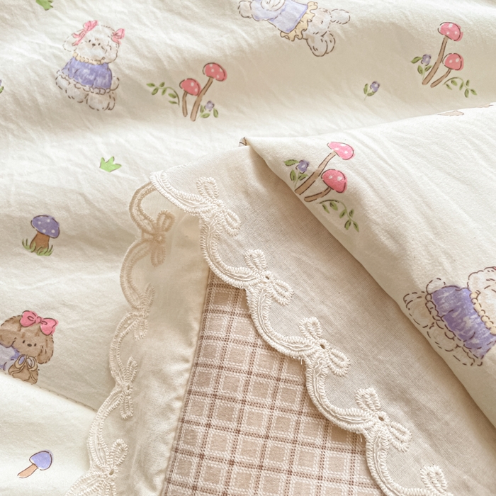 91家纺网 家纺一手货源 找家纺 老帅的工厂店 2026新款A类古棉花边抗菌夏被 奶芙犬