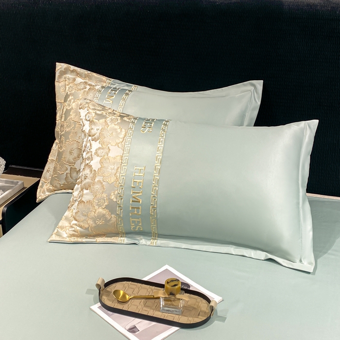 91家纺网 家纺一手货源 找家纺 子曰 2026新款浮雕水洗真丝四件套 花开朵朵-绿