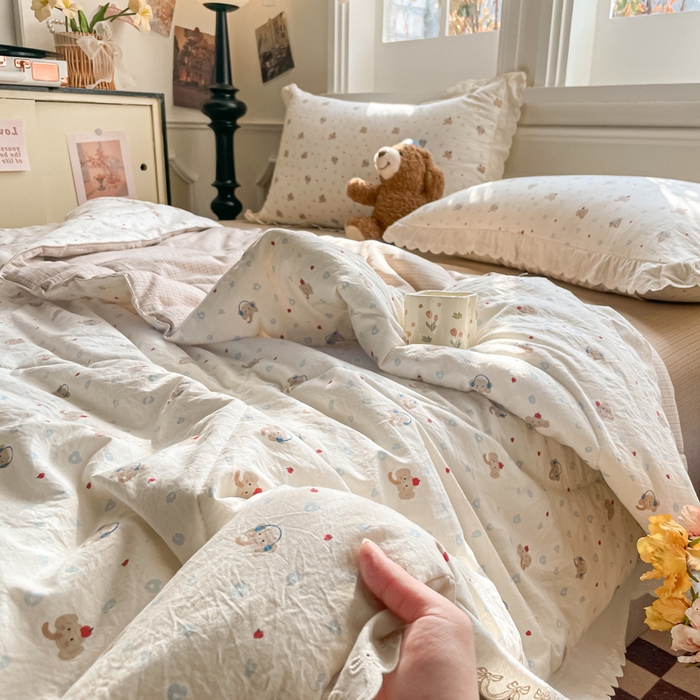 91家纺网 家纺一手货源 找家纺 老帅的工厂店 2026新款A类古棉花边抗菌夏被 苹果小象