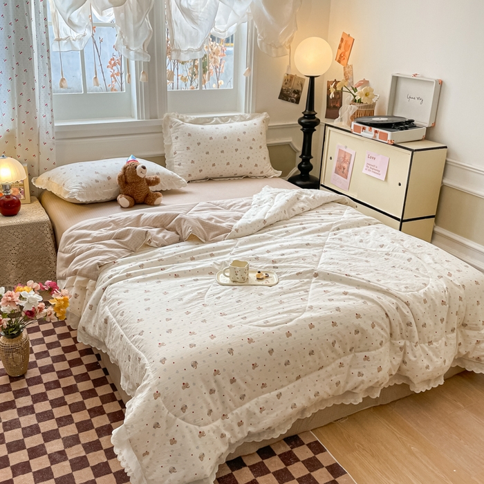 91家纺网 家纺一手货源 找家纺 老帅的工厂店 2026新款A类古棉花边抗菌夏被 苹果小象