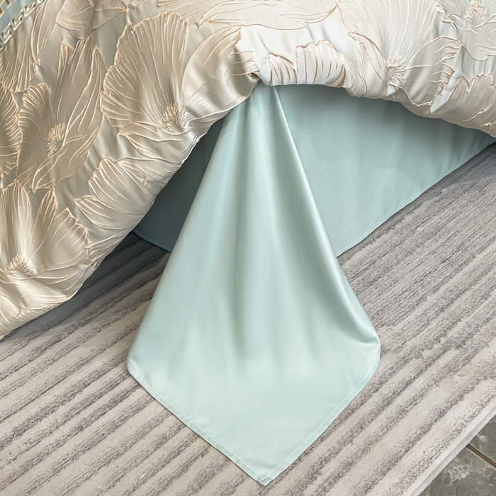 91家纺网 家纺一手货源 找家纺 子曰 2026新款浮雕水洗真丝四件套 花语-绿