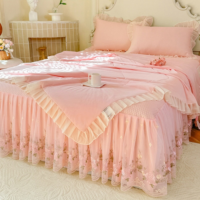 91家纺网 家纺一手货源 找家纺 （总）后庭寝室 2026新款豆豆凉席夏被空调被四件套