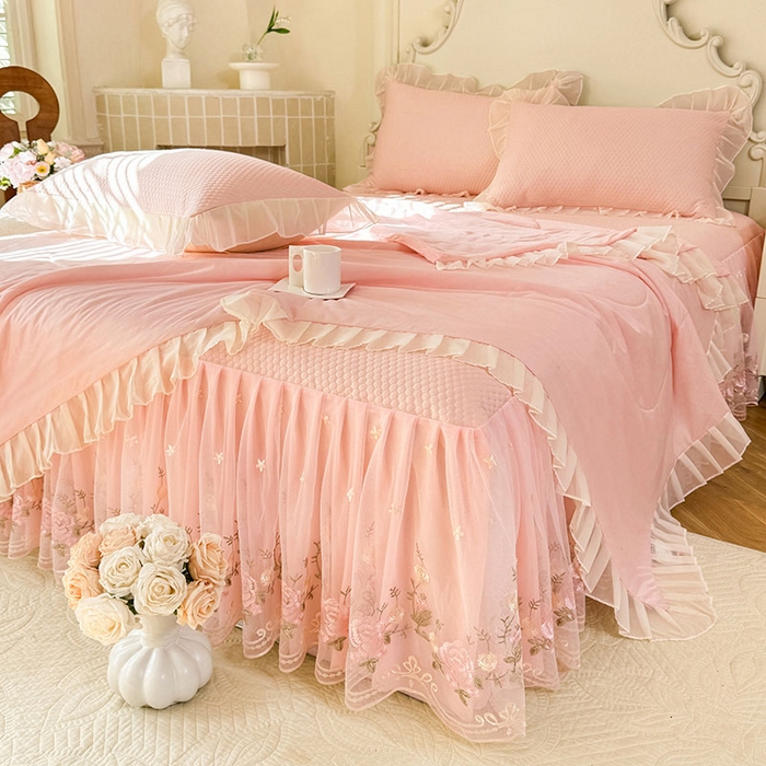 91家纺网 家纺一手货源 找家纺 （总）后庭寝室 2026新款豆豆凉席夏被空调被四件套