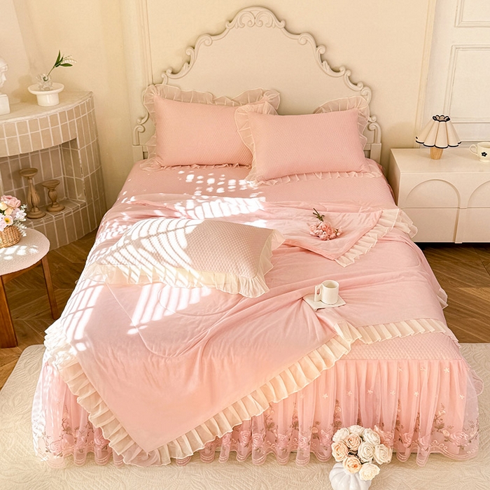 91家纺网 家纺一手货源 找家纺 （总）后庭寝室 2026新款豆豆凉席夏被空调被四件套