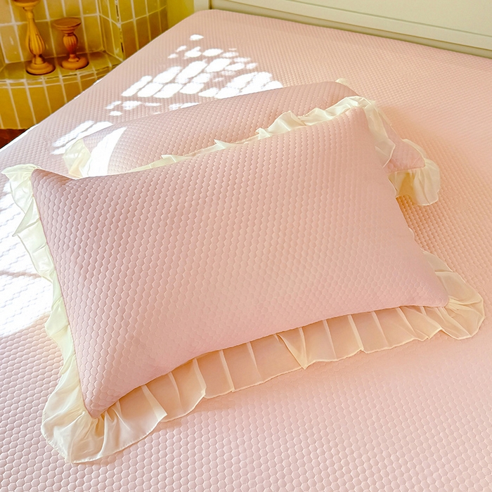 91家纺网 家纺一手货源 找家纺 后庭寝室 2026新款豆豆凉席夏被空调被四件套 完美恋人-嫩玉