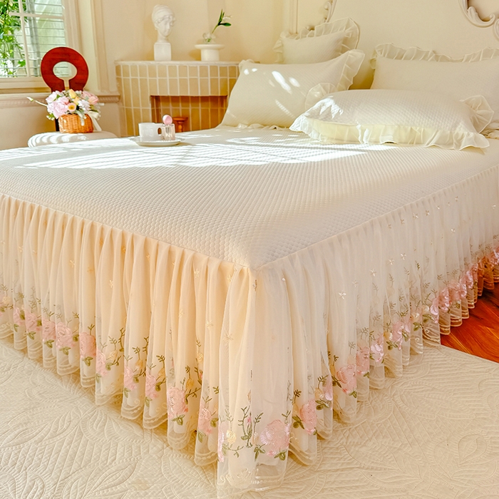 91家纺网 家纺一手货源 找家纺 后庭寝室 2026新款豆豆凉席夏被空调被四件套 完美恋人-米色