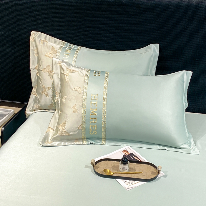 91家纺网 家纺一手货源 找家纺 子曰 2026新款浮雕水洗真丝四件套 醉蝴蝶-绿