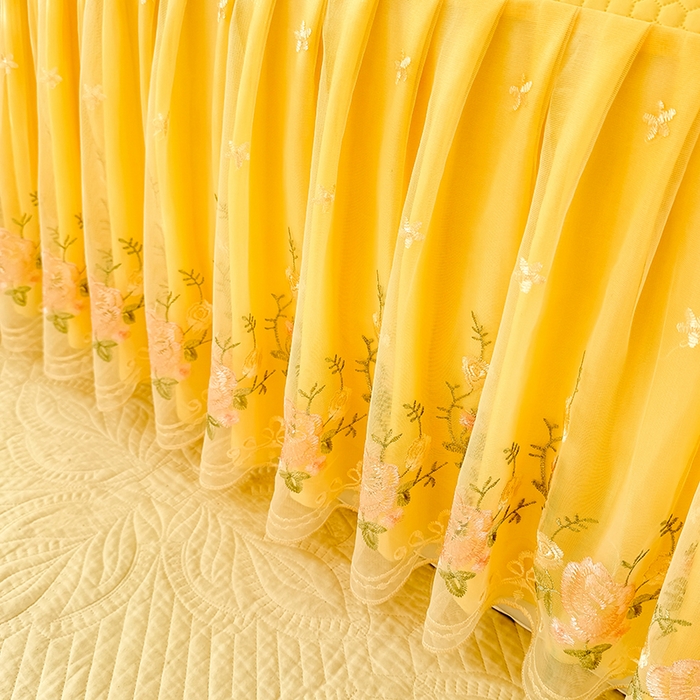 91家纺网 家纺一手货源 找家纺 后庭寝室 2026新款豆豆凉席夏被空调被四件套 完美恋人-嫩黄