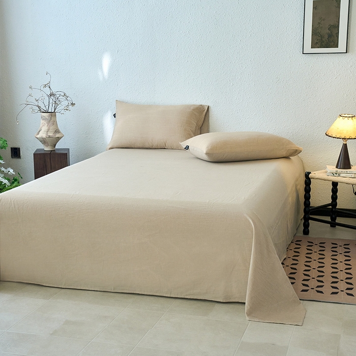 91家纺网 家纺一手货源 找家纺 恋人优选 2026新款大波浪全棉纯棉提花四件套 大波浪卡其