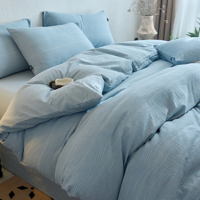 91家纺网 家纺一手货源 找家纺 恋人优选 2026新款大波浪全棉纯棉提花四件套 大波浪兰