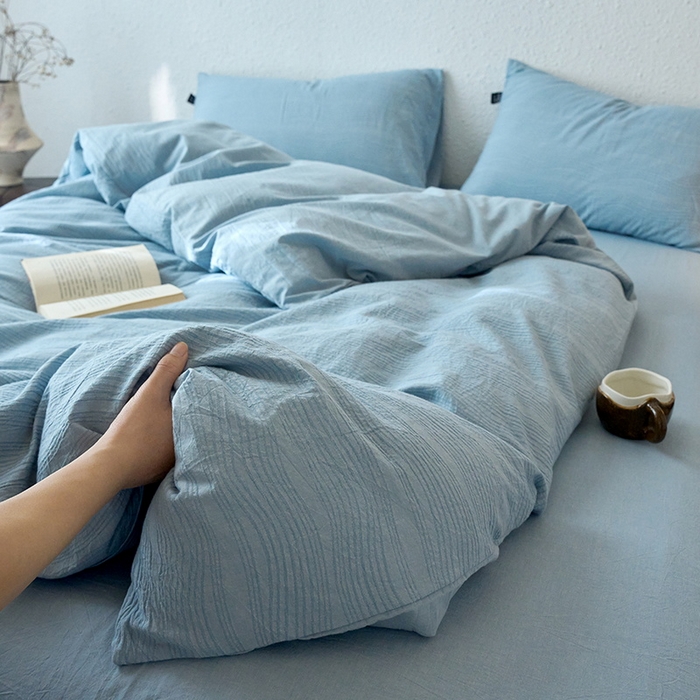 91家纺网 家纺一手货源 找家纺 恋人优选 2026新款大波浪全棉纯棉提花四件套 大波浪兰