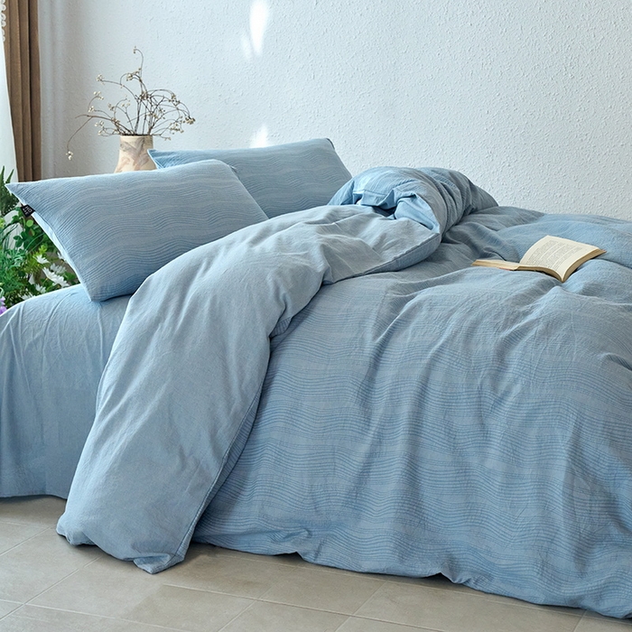 91家纺网 家纺一手货源 找家纺 恋人优选 2026新款大波浪全棉纯棉提花四件套 大波浪兰