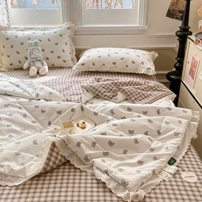 91家纺网 家纺一手货源 找家纺 老帅的工厂店 2026新款A类古棉花边抗菌夏被 织本碟