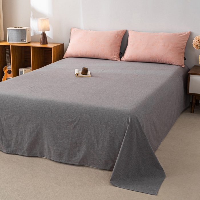 91家纺网 家纺一手货源 找家纺 恋人优选 2026新款樱花叶全棉纯棉提花四件套 樱花叶-粉