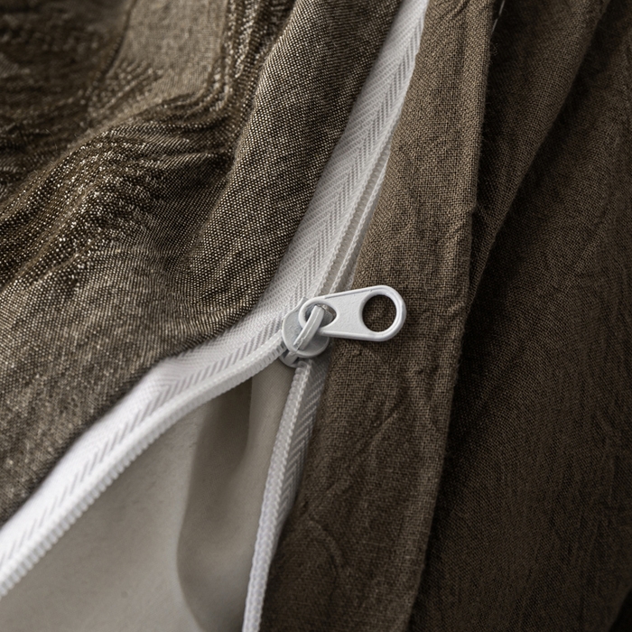 91家纺网 家纺一手货源 找家纺 恋人优选 2026新款樱花叶全棉纯棉提花四件套 樱花叶-咖