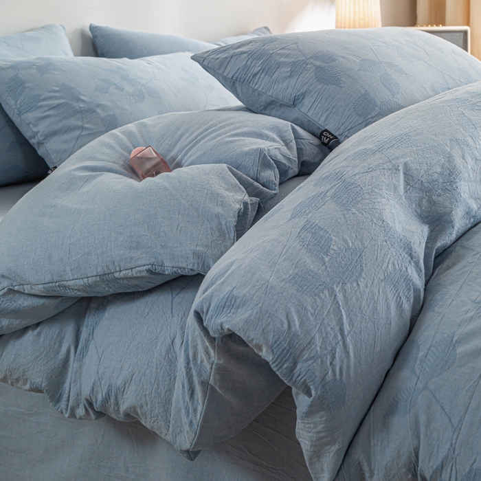 91家纺网 家纺一手货源 找家纺 （总）恋人优选 2026新款樱花叶全棉纯棉提花四件套