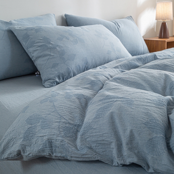 91家纺网 家纺一手货源 找家纺 恋人优选 2026新款樱花叶全棉纯棉提花四件套 樱花叶-兰