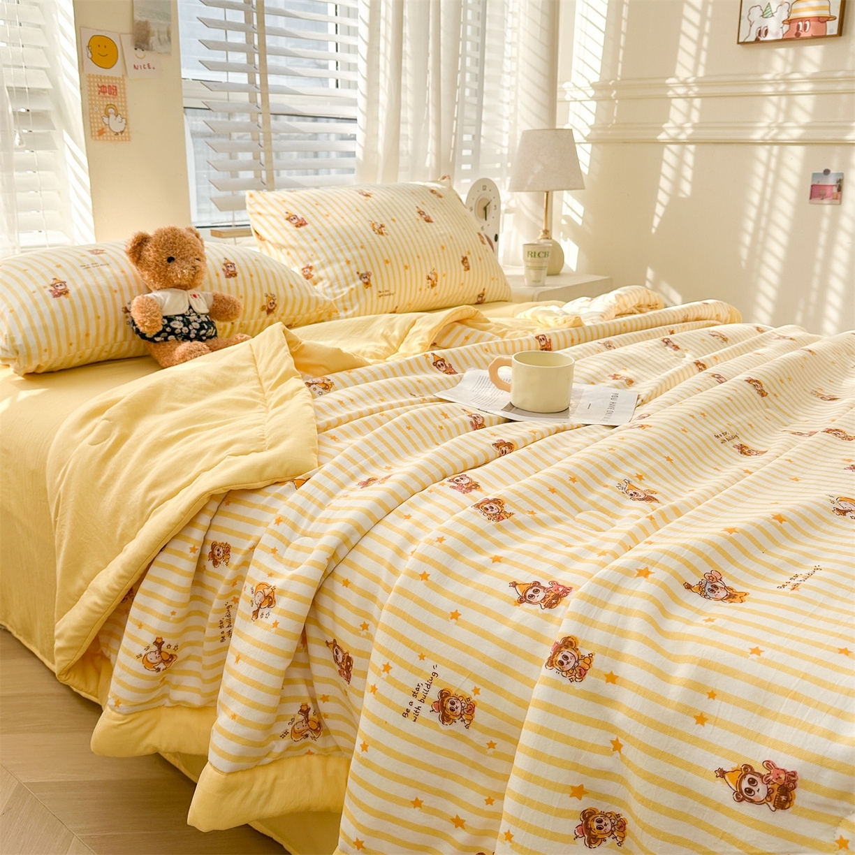 91家纺网 家纺一手货源 找家纺 （总）晓时候 2026新款小清新印花夏被夏凉被空调被新疆棉花被被子被芯