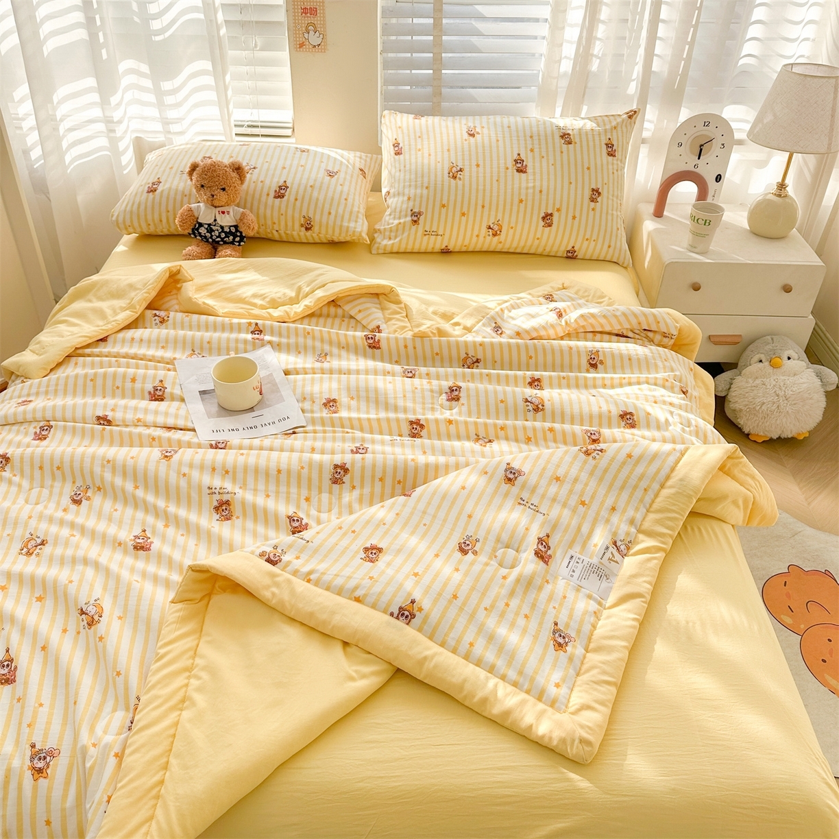 91家纺网 家纺一手货源 找家纺 （总）晓时候 2026新款小清新印花夏被夏凉被空调被新疆棉花被被子被芯