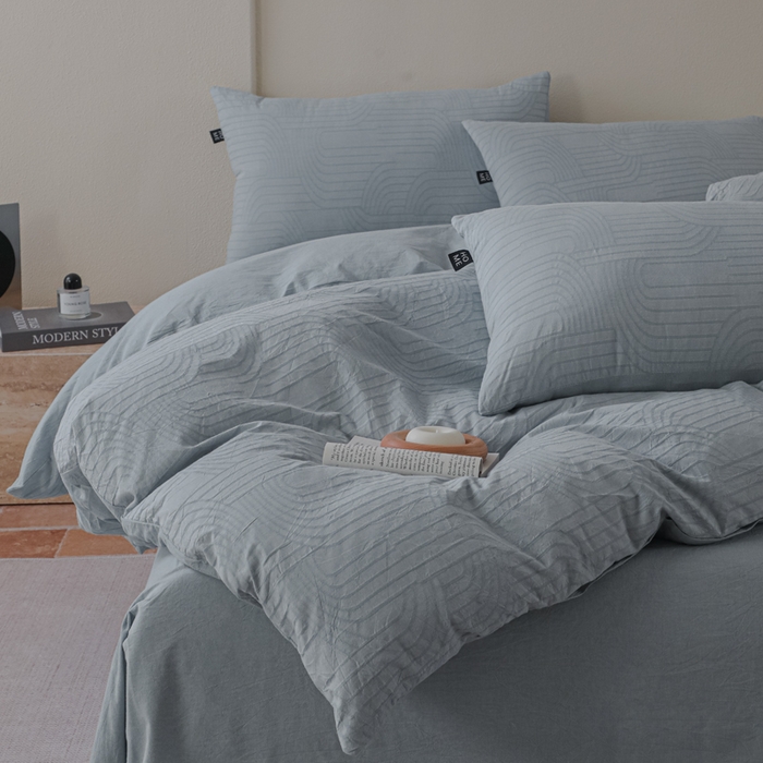 91家纺网 家纺一手货源 找家纺 恋人优选 2026新款浮光全棉纯棉提花四件套 浮光兰