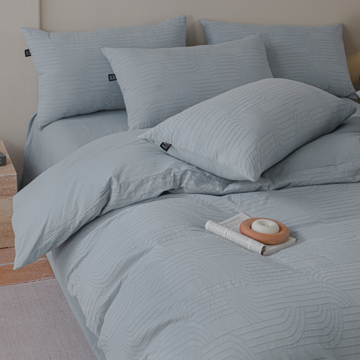 91家纺网 家纺一手货源 找家纺 恋人优选 2026新款浮光全棉纯棉提花四件套 浮光兰