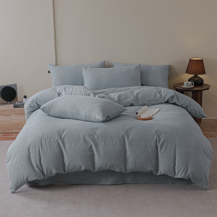 91家纺网 家纺一手货源 找家纺 恋人优选 2026新款浮光全棉纯棉提花四件套 浮光兰