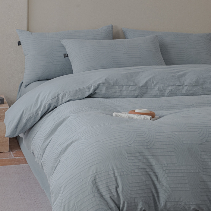 91家纺网 家纺一手货源 找家纺 恋人优选 2026新款浮光全棉纯棉提花四件套 浮光兰