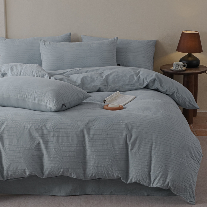 91家纺网 家纺一手货源 找家纺 恋人优选 2026新款浮光全棉纯棉提花四件套 浮光兰