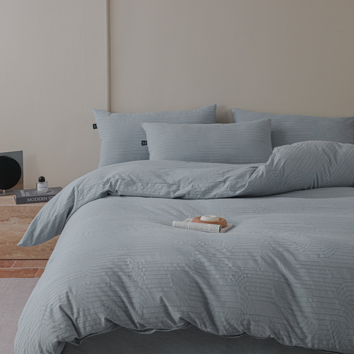 91家纺网 家纺一手货源 找家纺 恋人优选 2026新款浮光全棉纯棉提花四件套 浮光兰