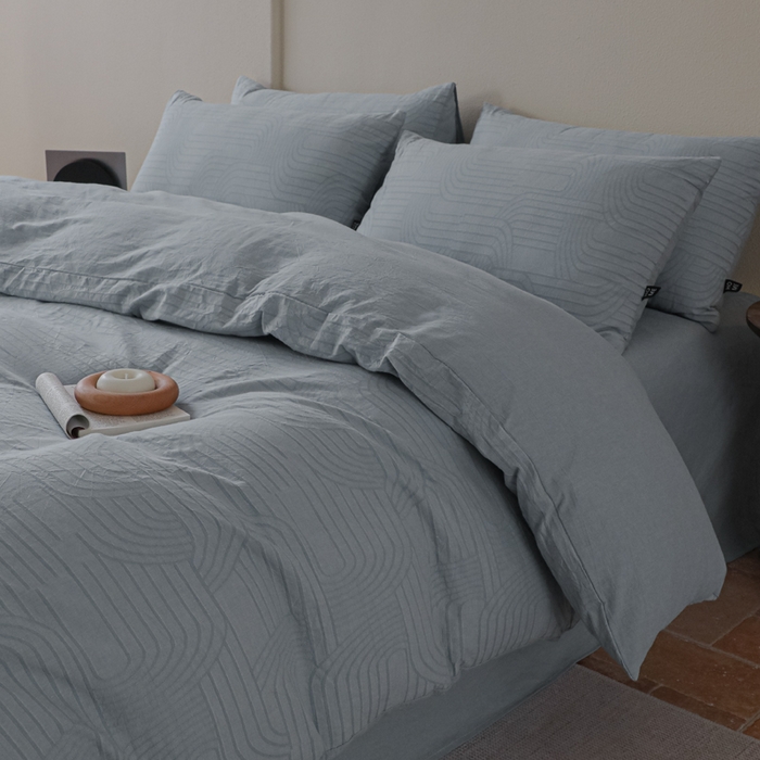 91家纺网 家纺一手货源 找家纺 恋人优选 2026新款浮光全棉纯棉提花四件套 浮光兰