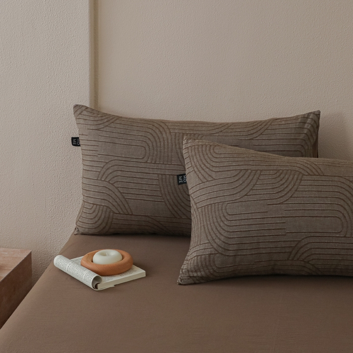 91家纺网 家纺一手货源 找家纺 恋人优选 2026新款浮光全棉纯棉提花四件套 浮光咖