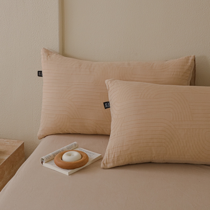 91家纺网 家纺一手货源 找家纺 恋人优选 2026新款浮光全棉纯棉提花四件套 浮光卡其