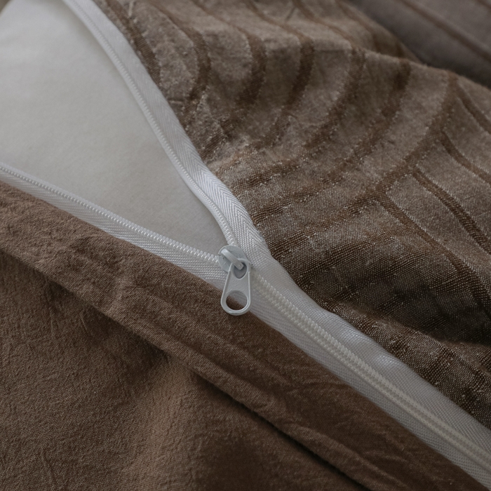 91家纺网 家纺一手货源 找家纺 恋人优选 2026新款浮光全棉纯棉提花四件套 浮光咖