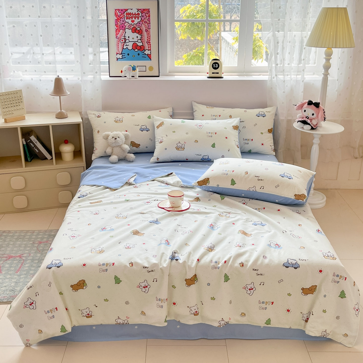 91家纺网 家纺一手货源 找家纺 （总）博雅 2026春夏新款卡通全棉夏被夏凉被空调被四件套