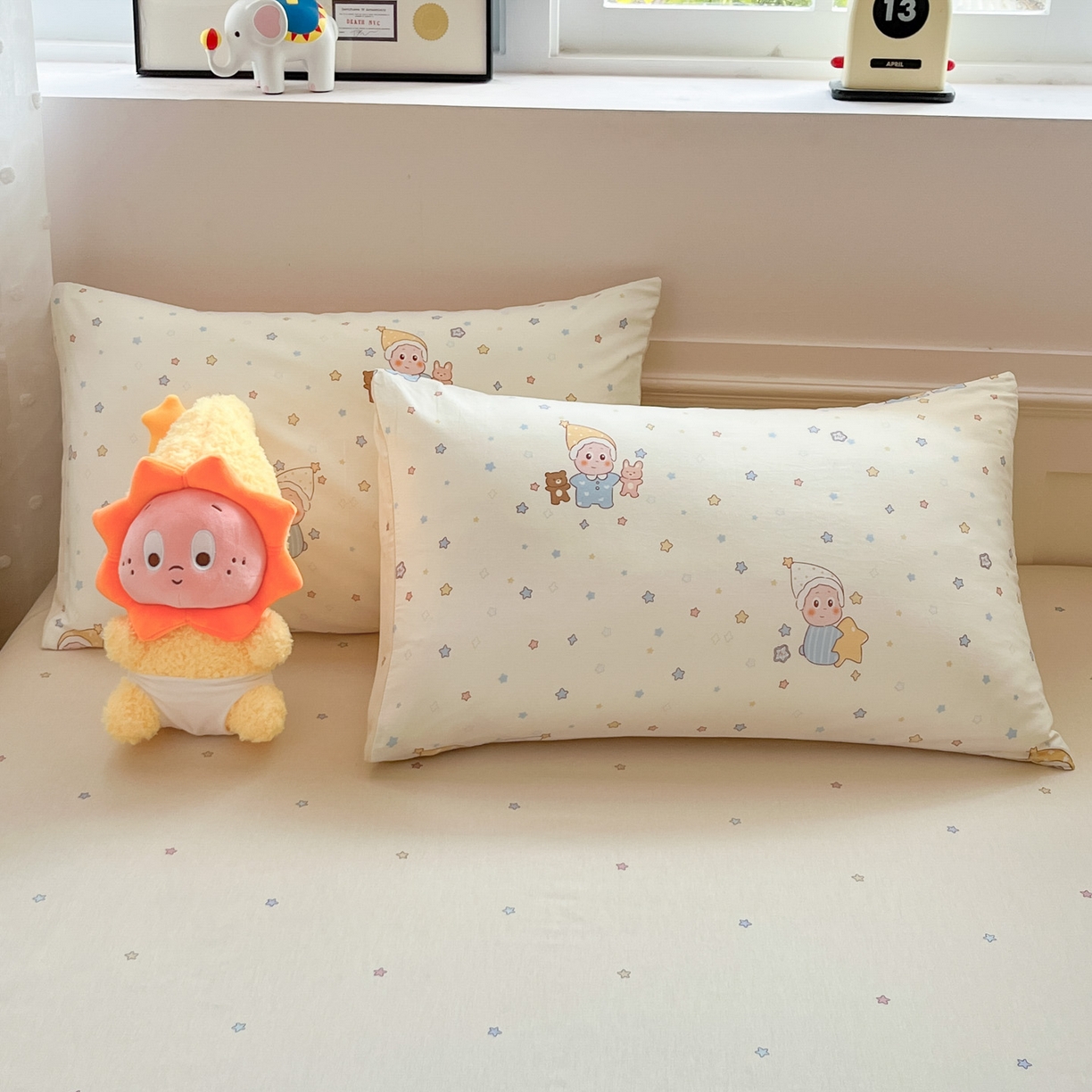 91家纺网 家纺一手货源 找家纺 博雅 2026春夏新款卡通全棉夏被夏凉被空调被四件套 可爱玩伴星星人