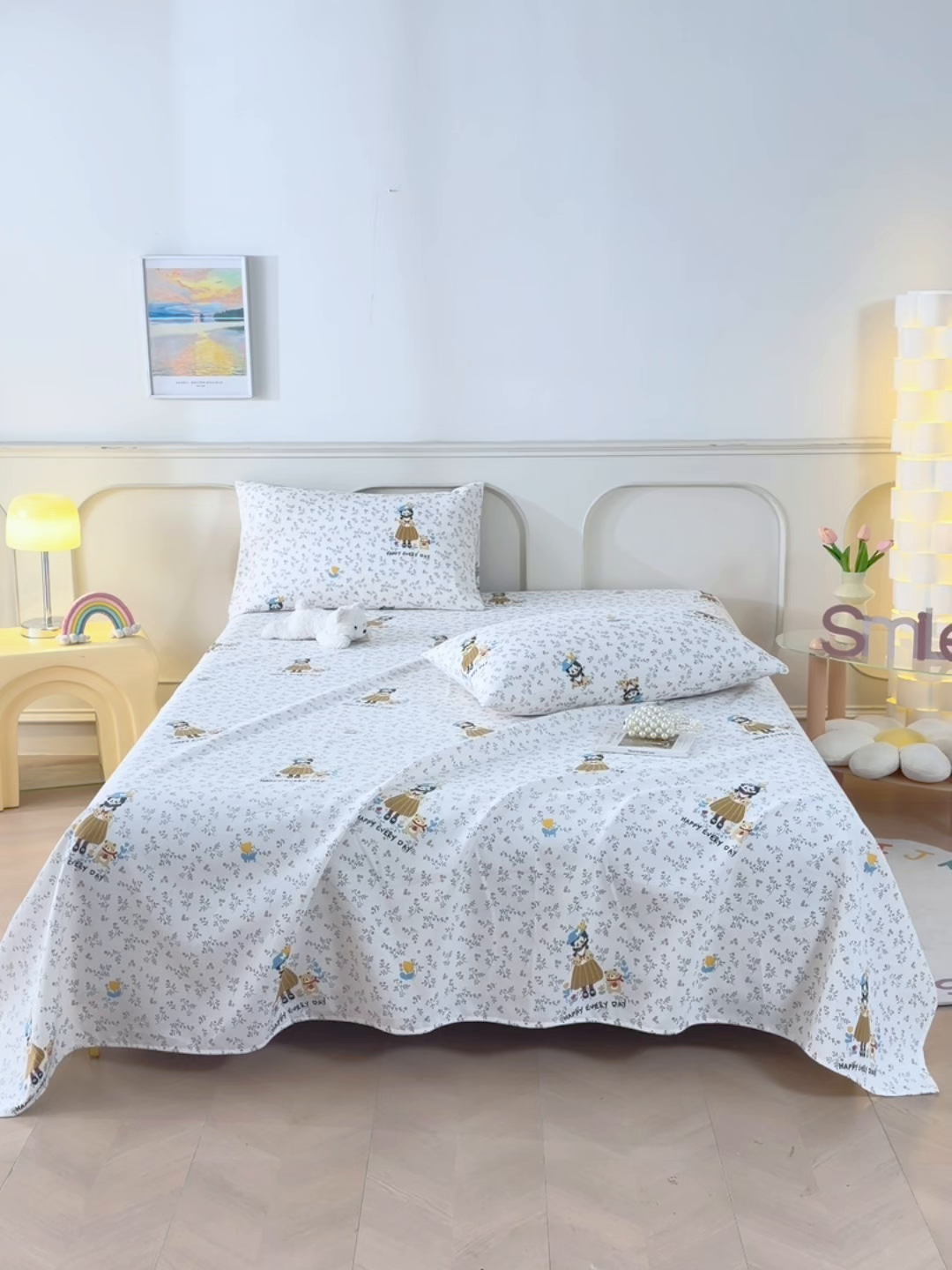 91家纺网 家纺一手货源 找家纺 （总）悠米悠家 2026新款工艺款印花老粗布床单单品床单床单单件凉席席子